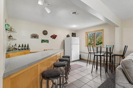 Large bar area with room for hightop table.