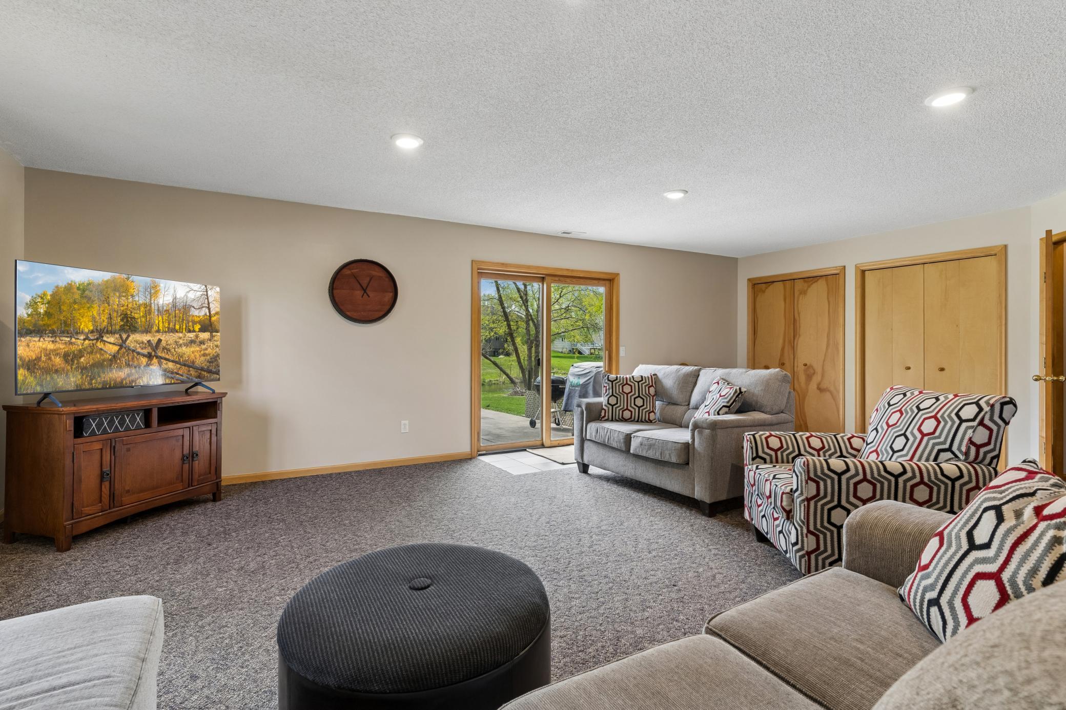 Walkout to patio from family room.
