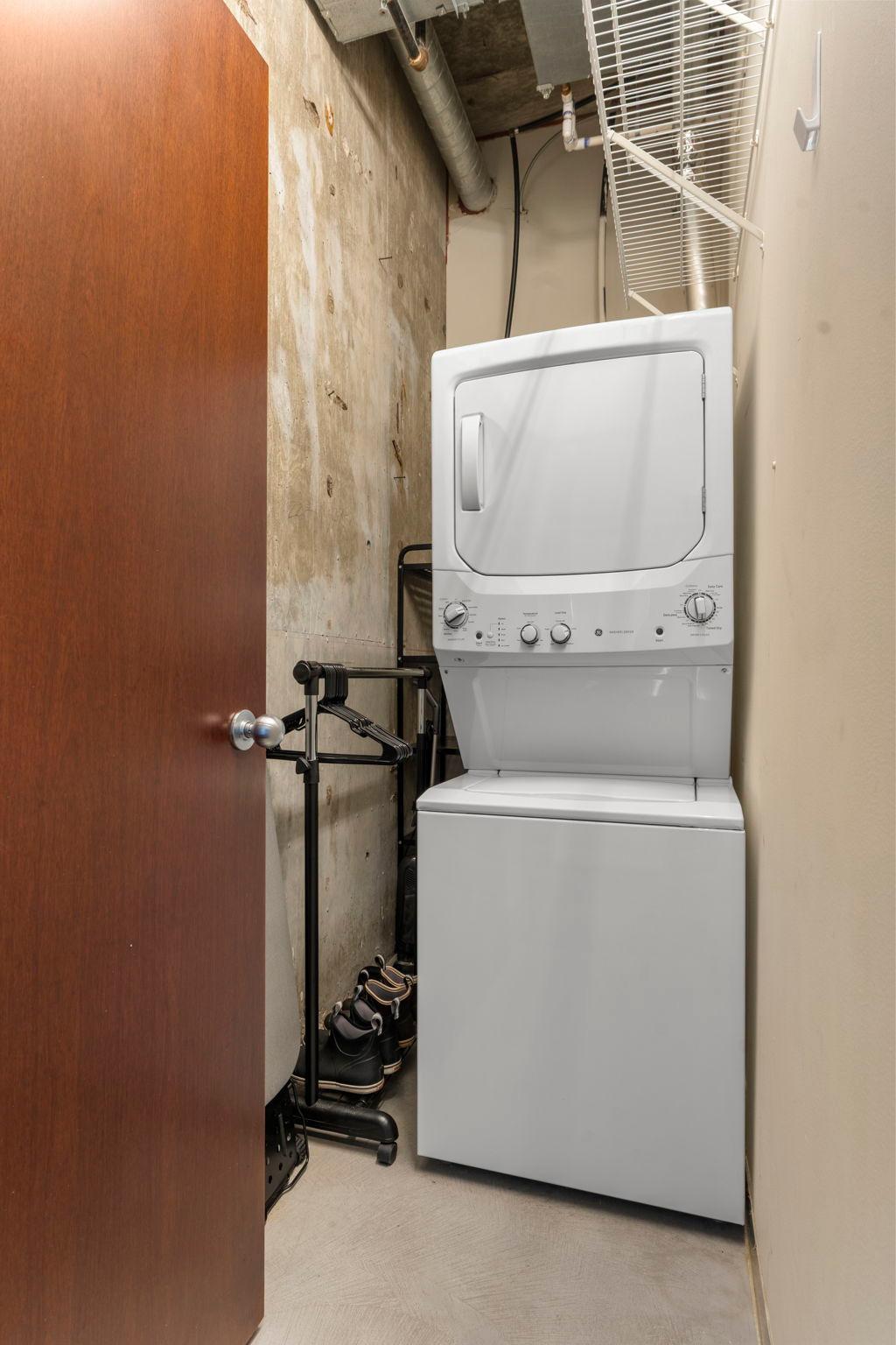 Convenient in-unit laundry with a stackable washer/dryer
