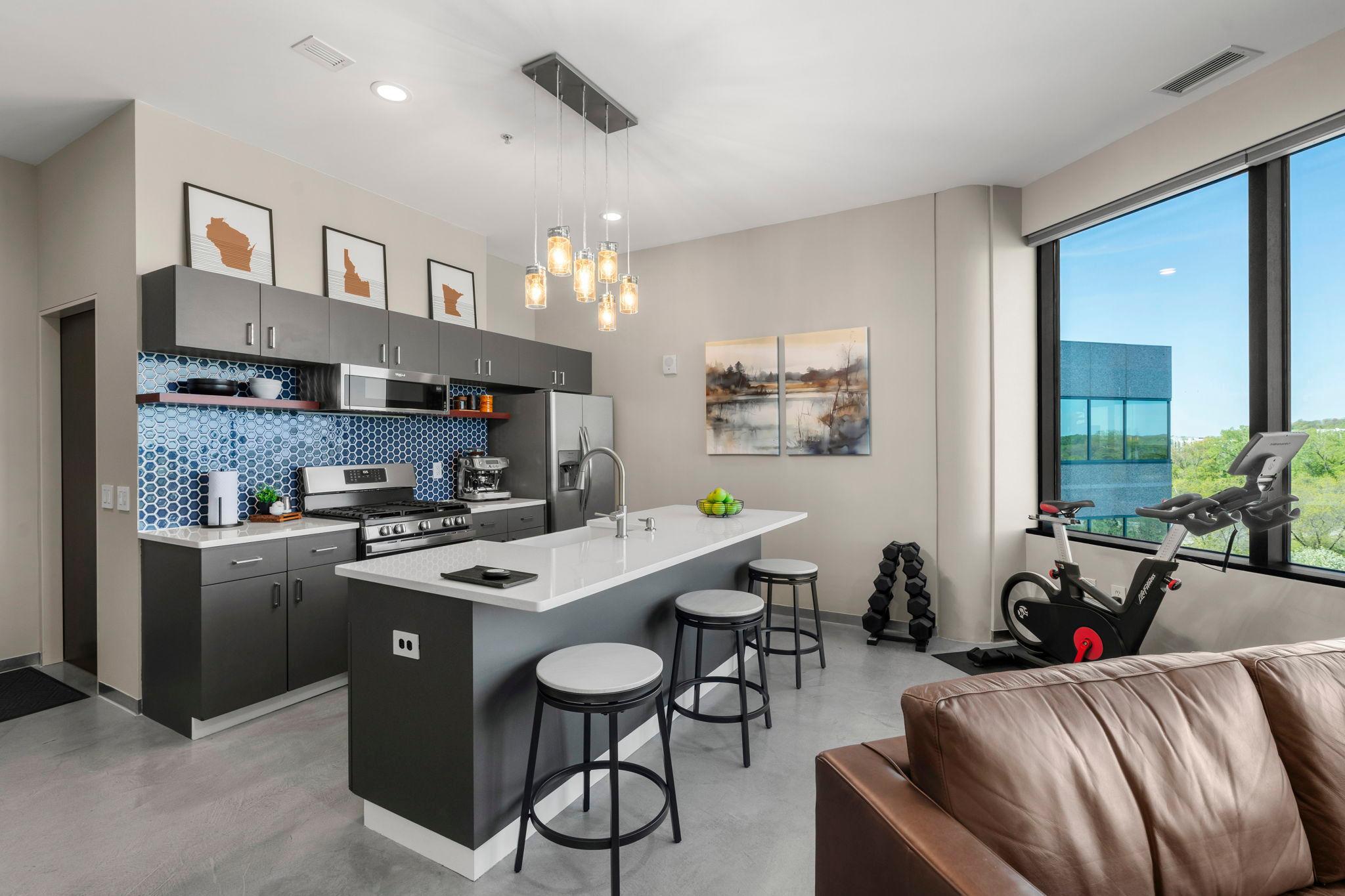 The kitchen is perfectly positioned to take in the beautiful views
