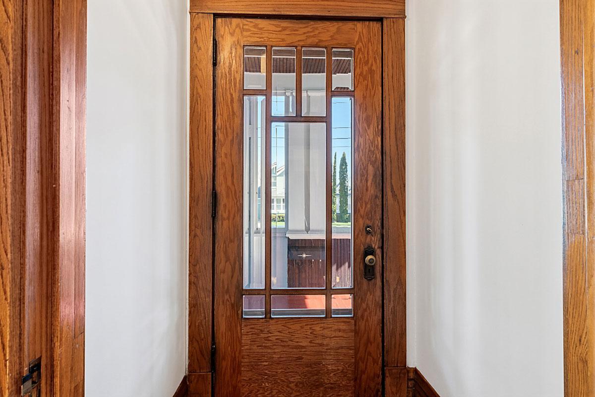 A double-door entry keeps the cold air out in the winter, the cool air in in the summer.