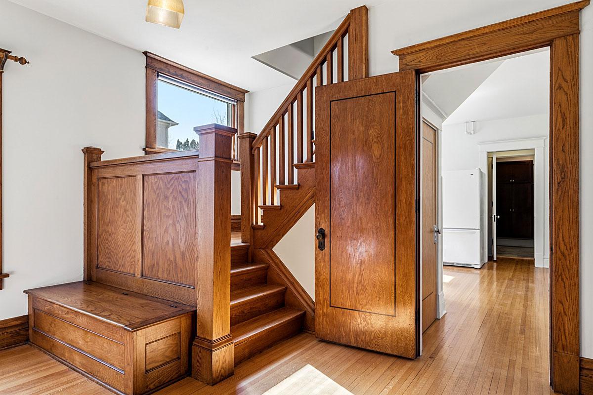 Amazing craftsmanship including this built-in storage bench.