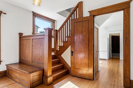 Amazing craftsmanship including this built-in storage bench.