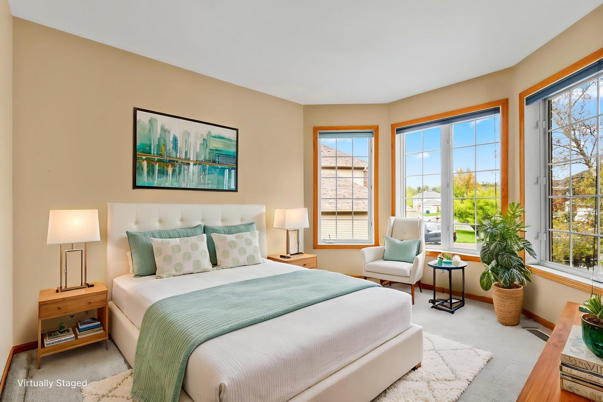 Upper level bedroom #2 - virtually staged