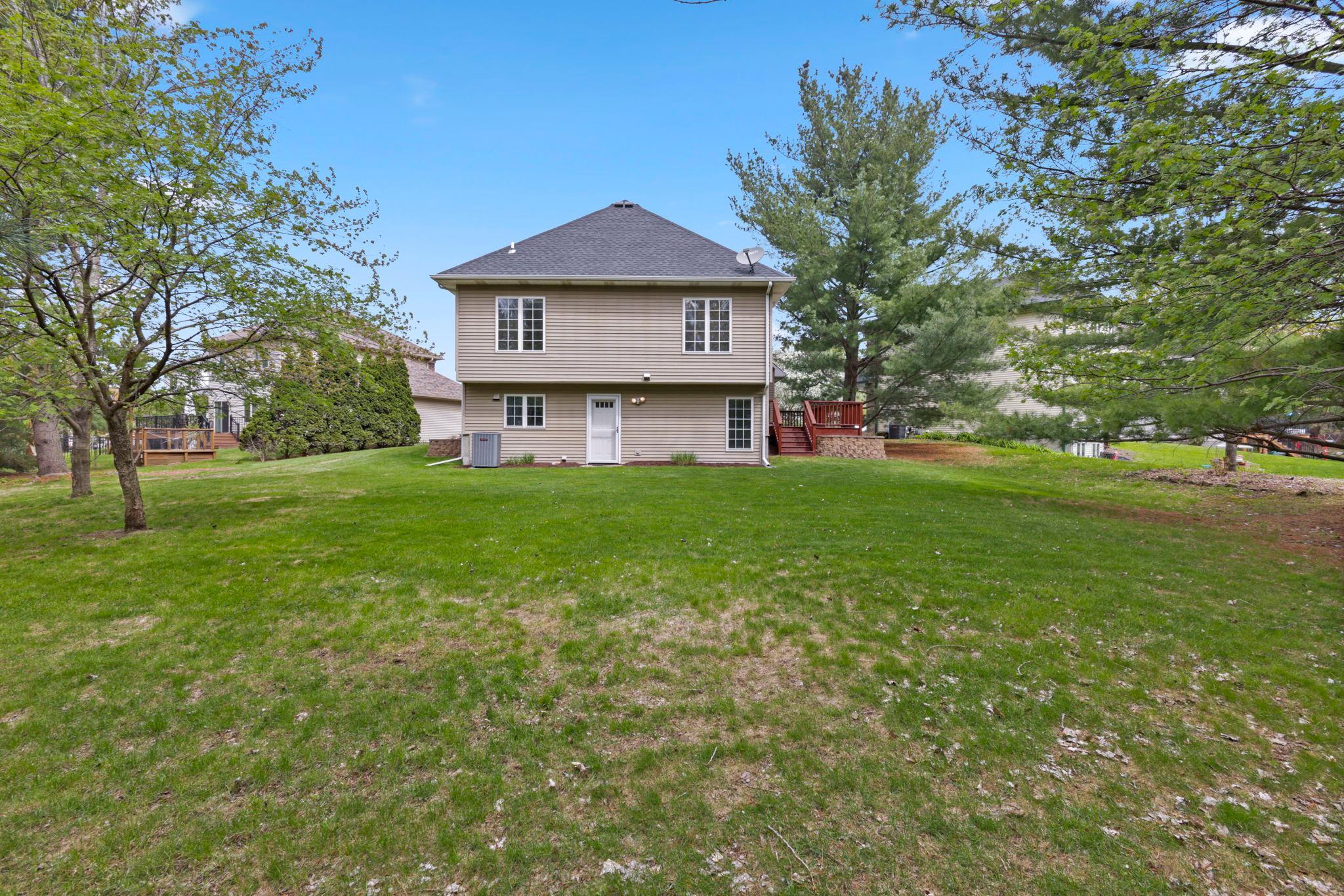Backyard with walk out lower level door