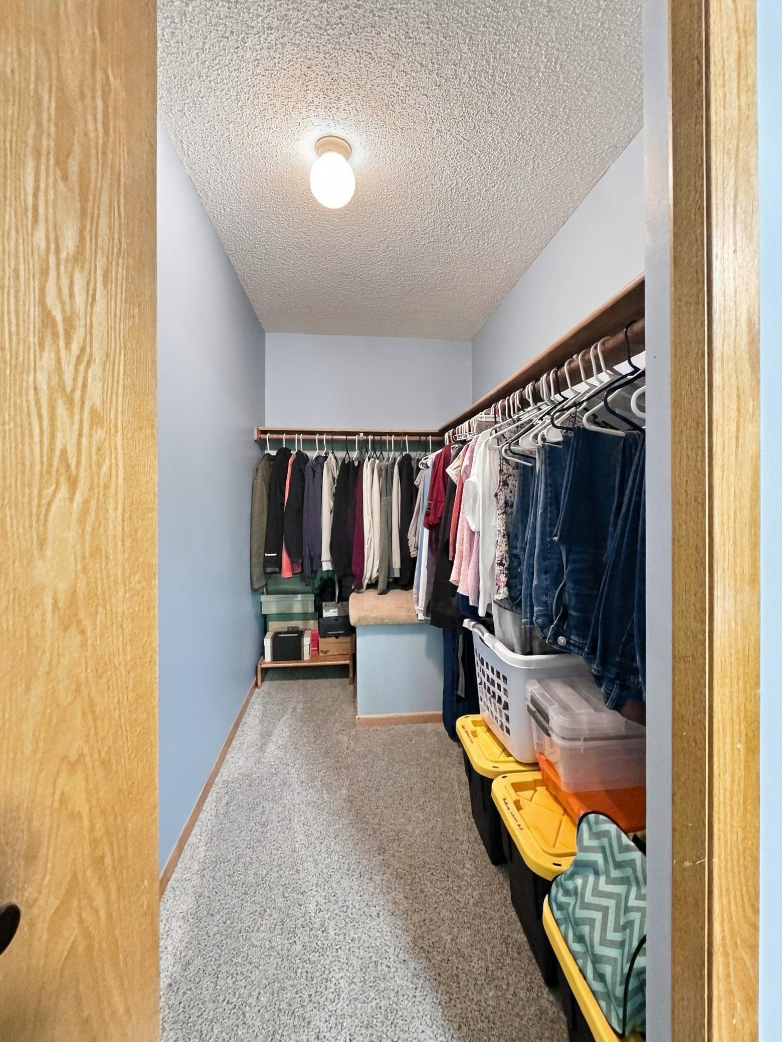 Primary bedroom 5 x 9 walk in closet