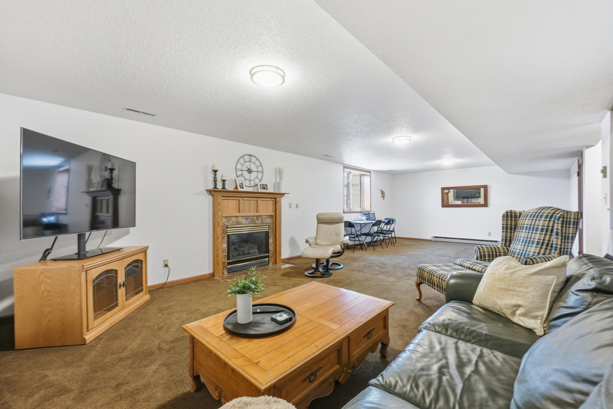 Gas Fireplace- Lower Level Living Room