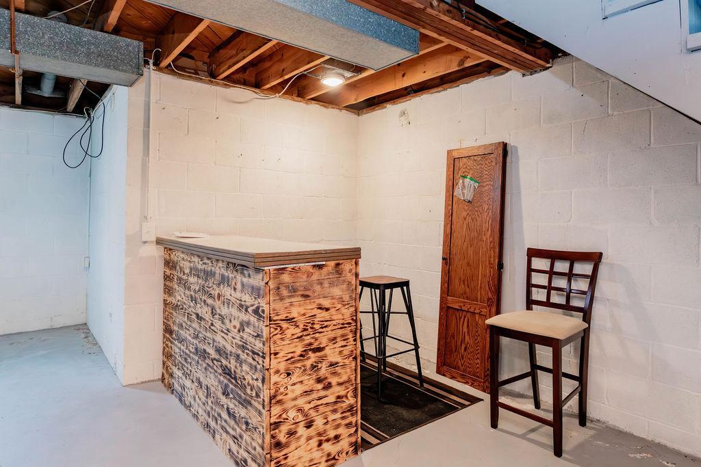 Basement bar area