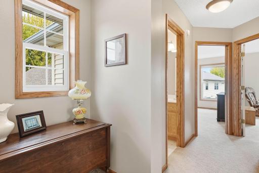 Upstairs loft nook is great for a desk or decor