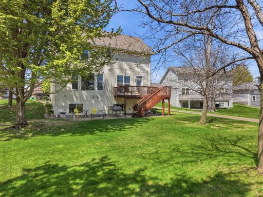 Beautiful flat backyard with berm for natural privacy