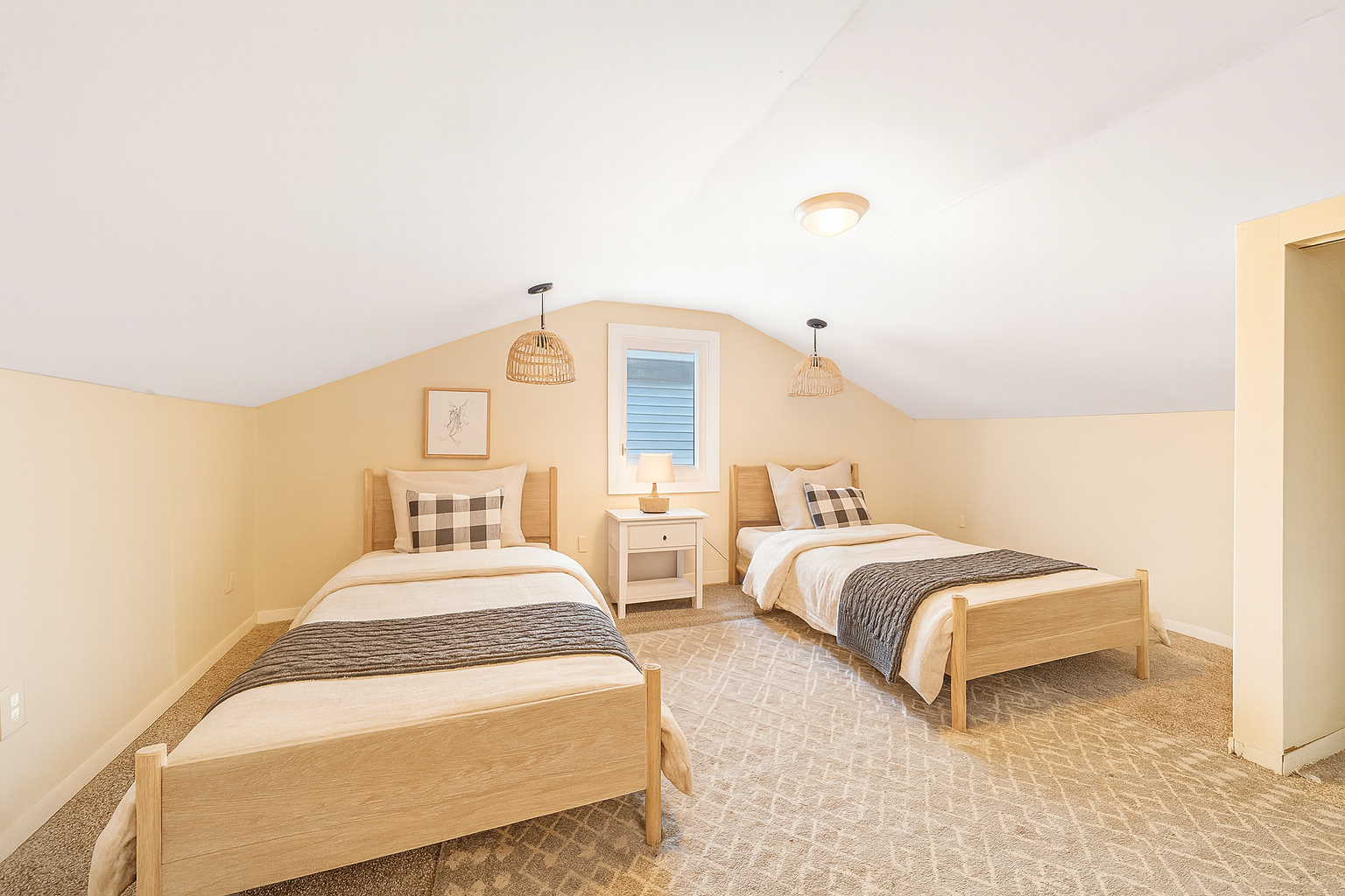 Digitally staged Bedroom 3 upper level