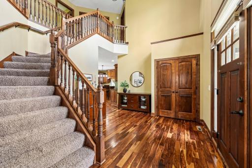 Acacia wood floors throughout the main level