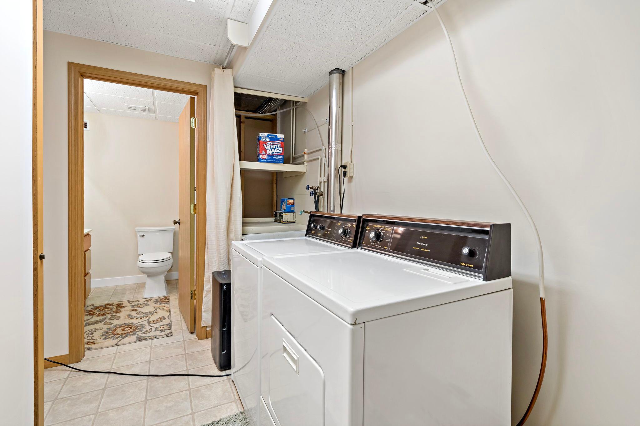Lower level laundry room