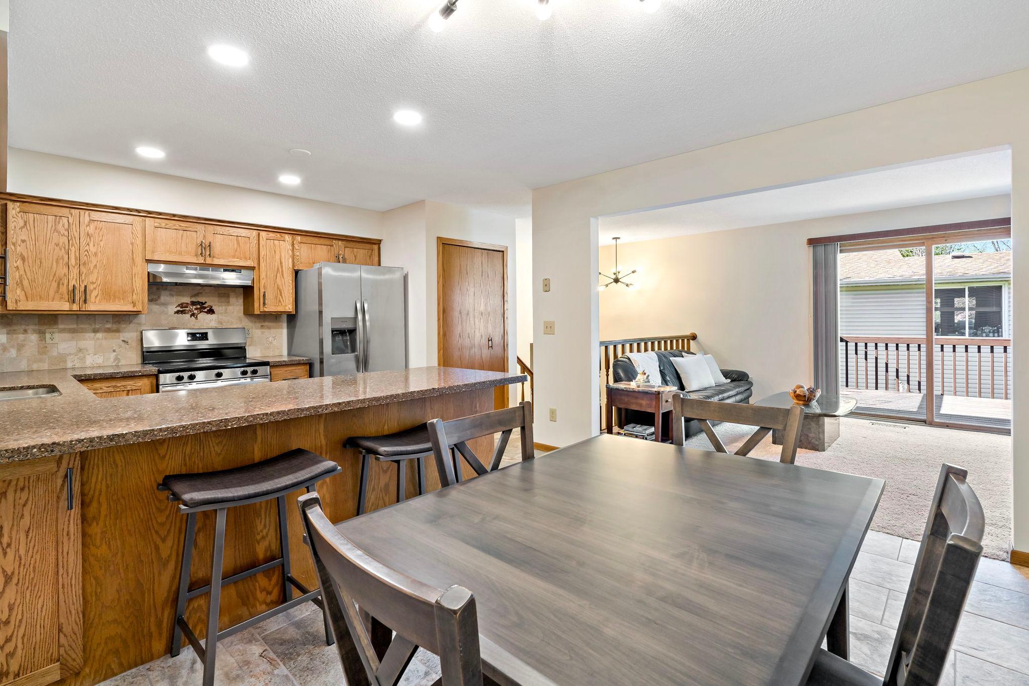 Dining area open to kitchen and living room