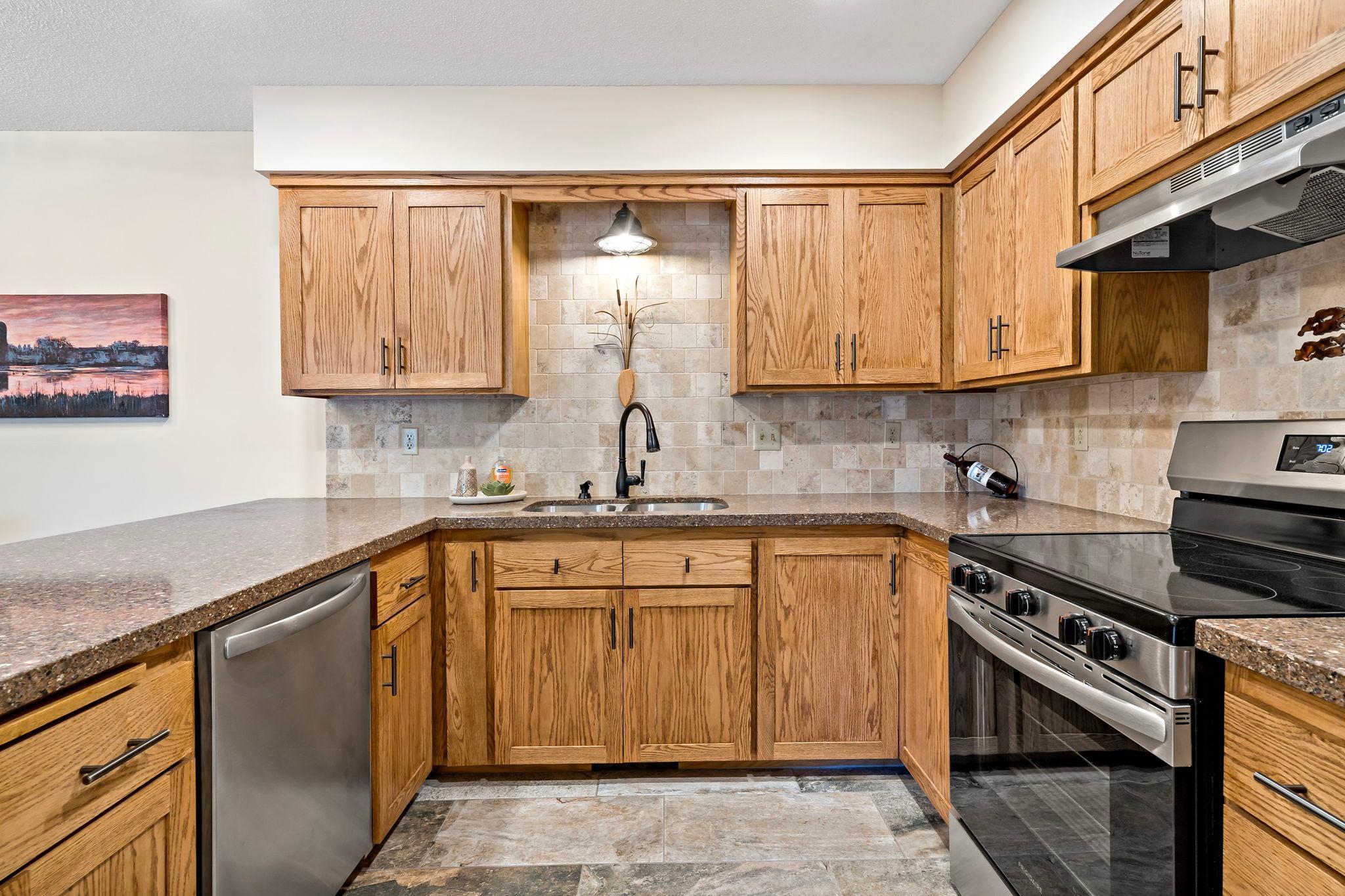 Kitchen with brand new stainless appliances