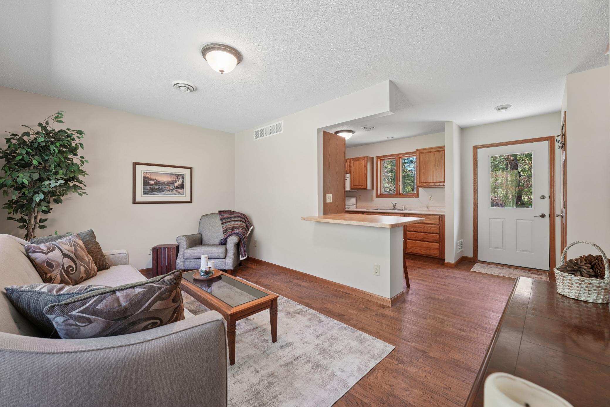 A half wall counter was recently added for a great eating space