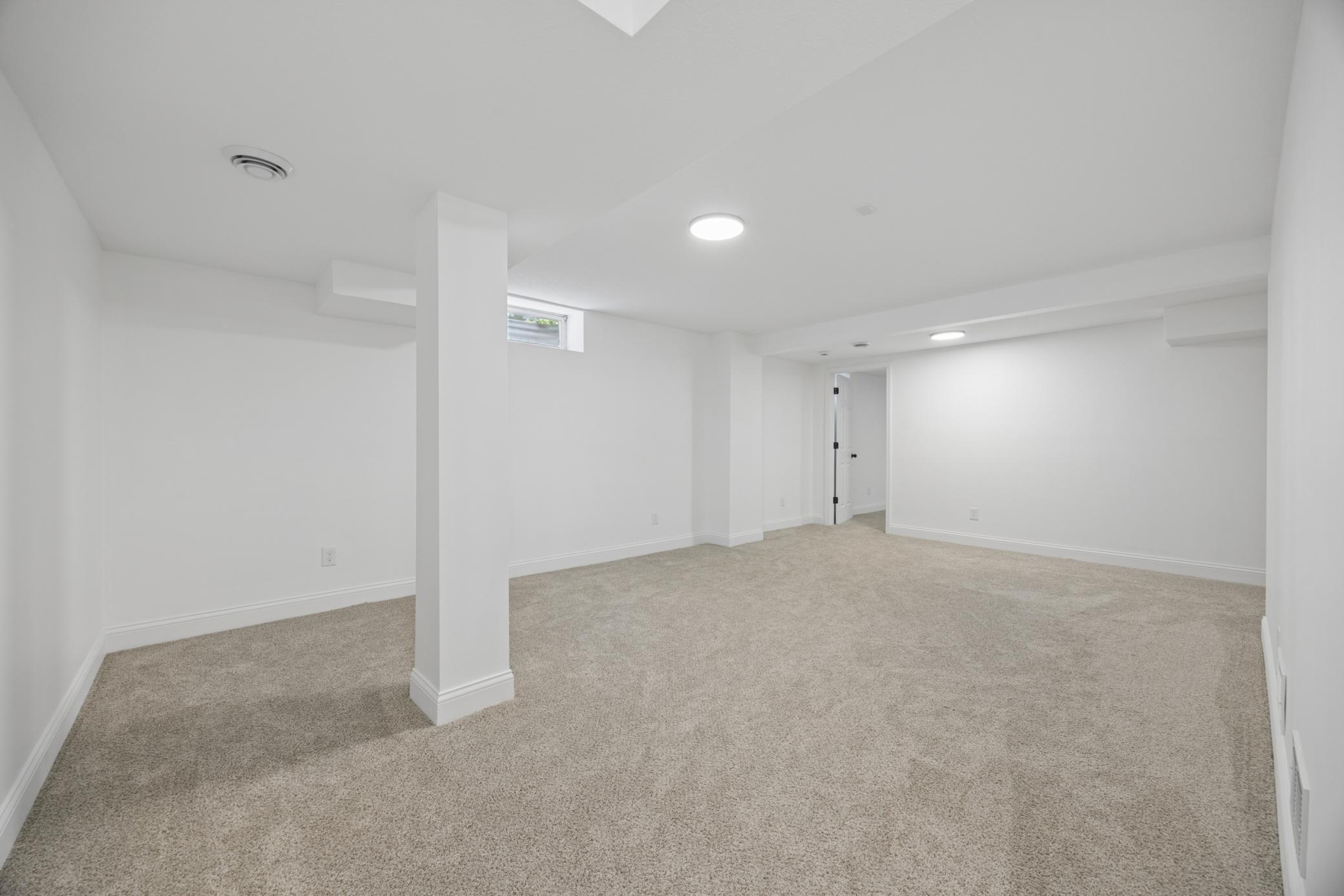 Large lower level family room