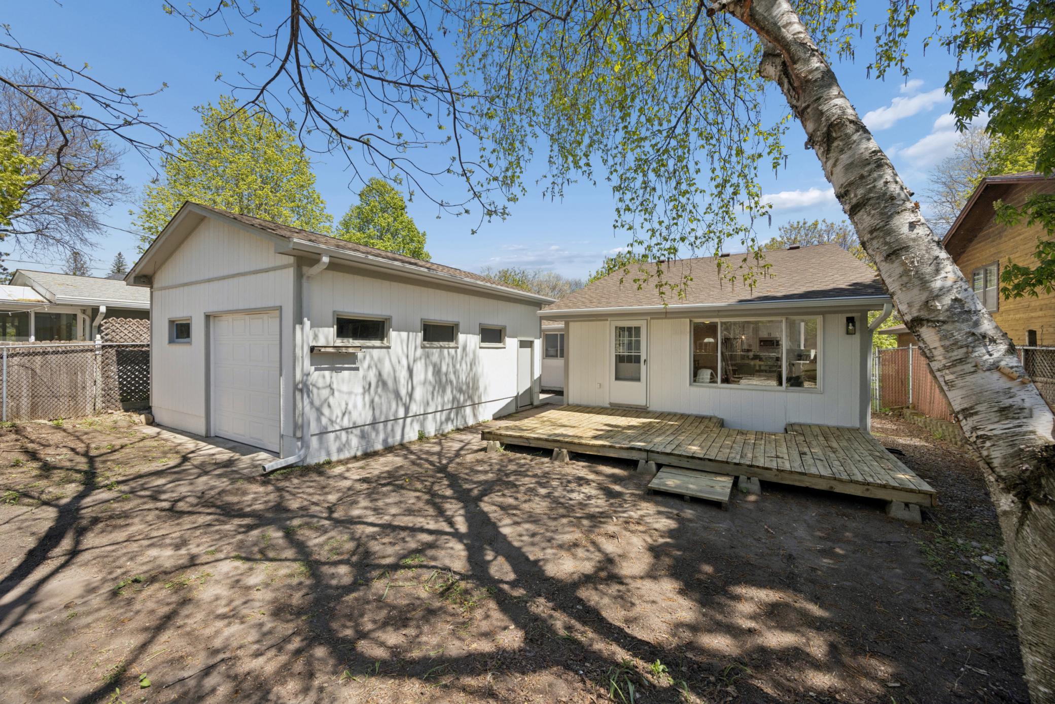 Rear of home and garage facing NE