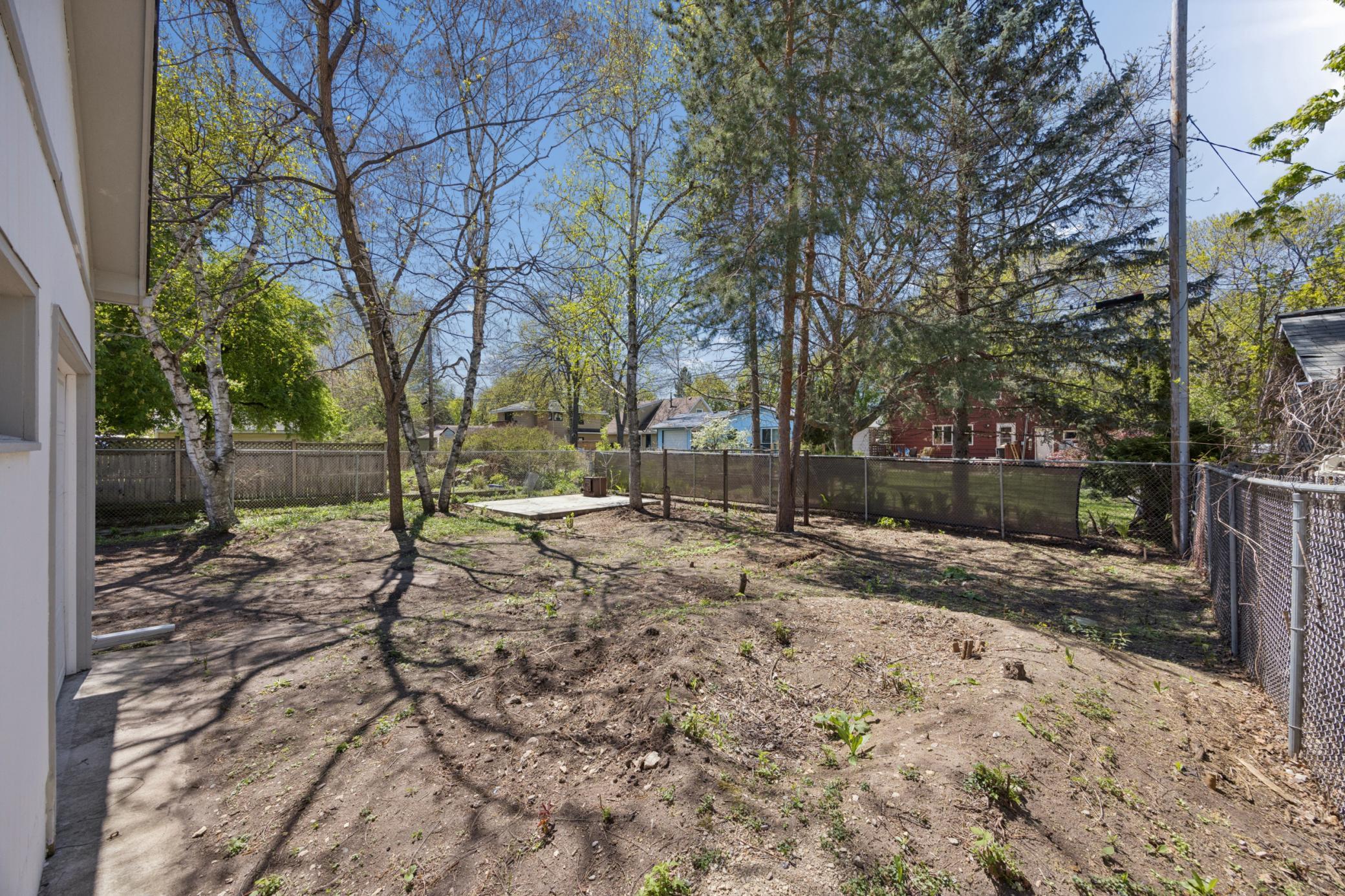 Back yard and patio facing SW