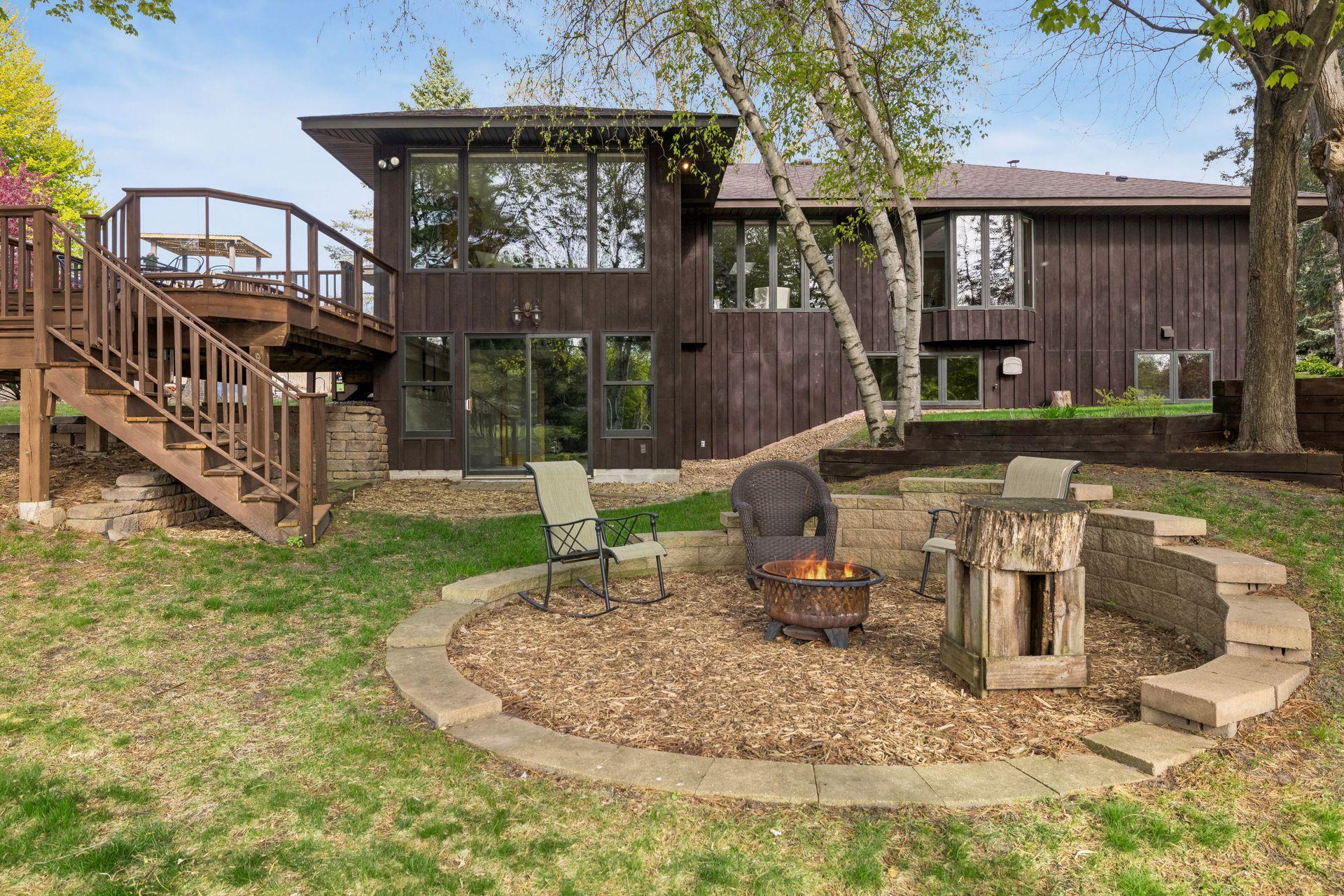 Enjoy a fire by the pond!