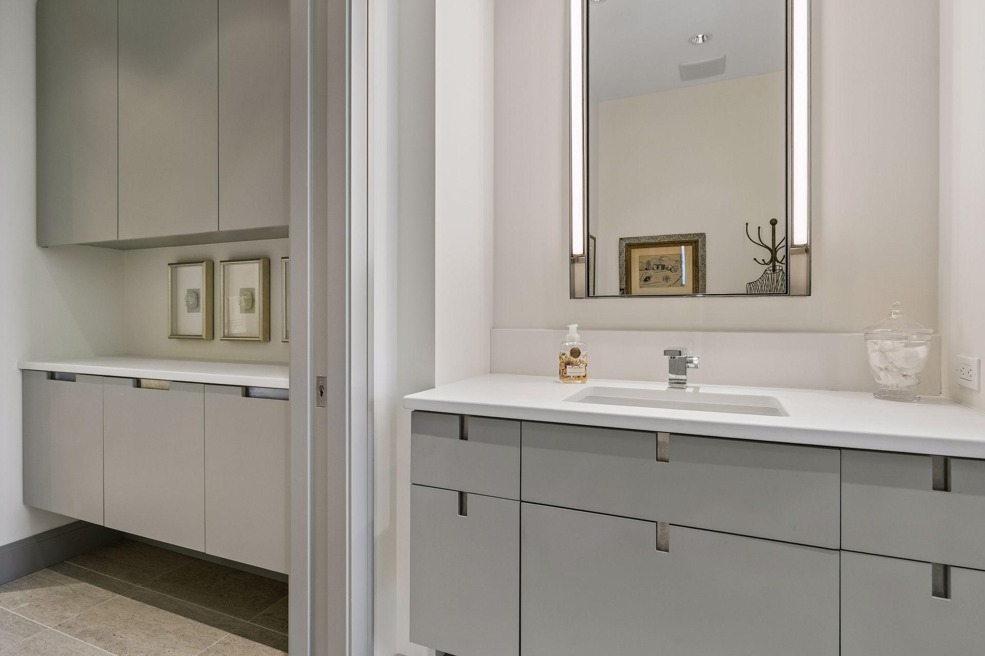 Separate sinks and toilet areas in the jack and jill