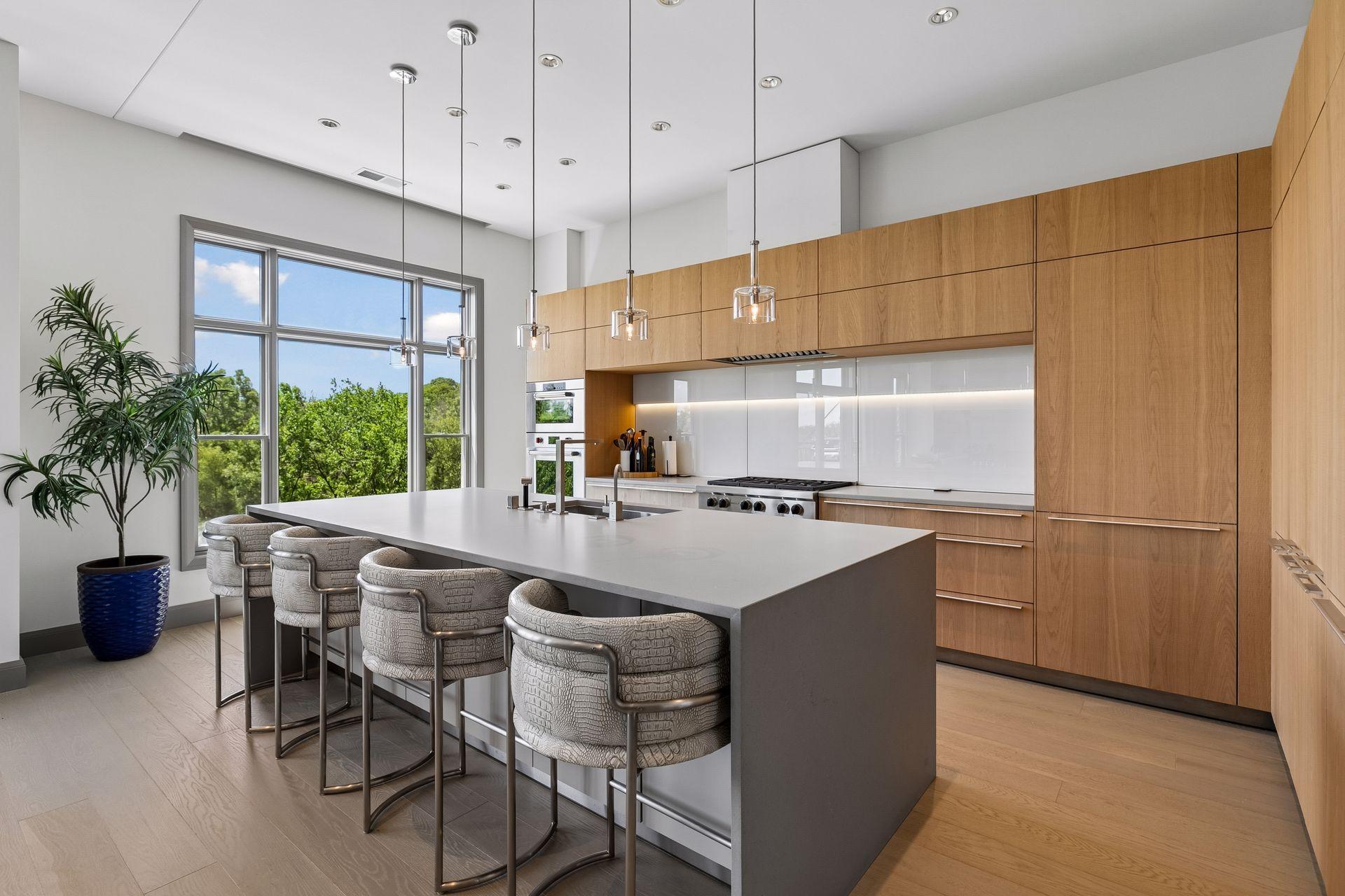 Natural light floods into this kitchen