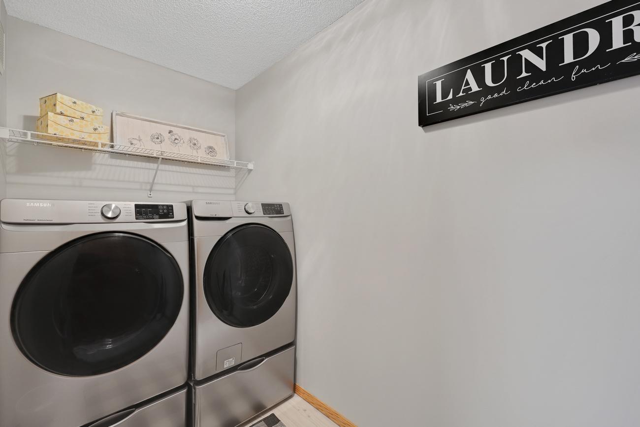 Front loader washer and dryer.