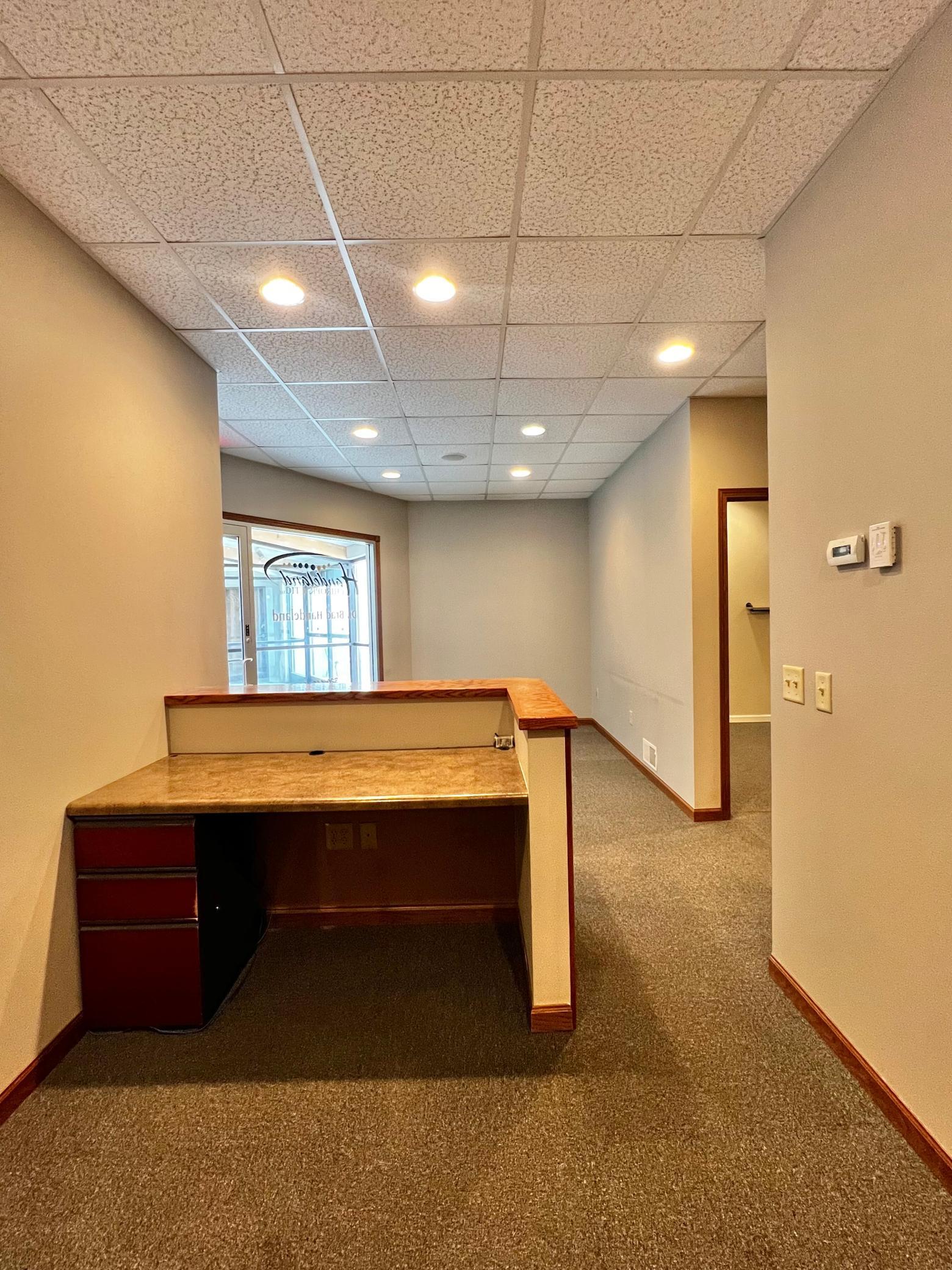 Back of the Reception Desk looking into the Waiting Area.