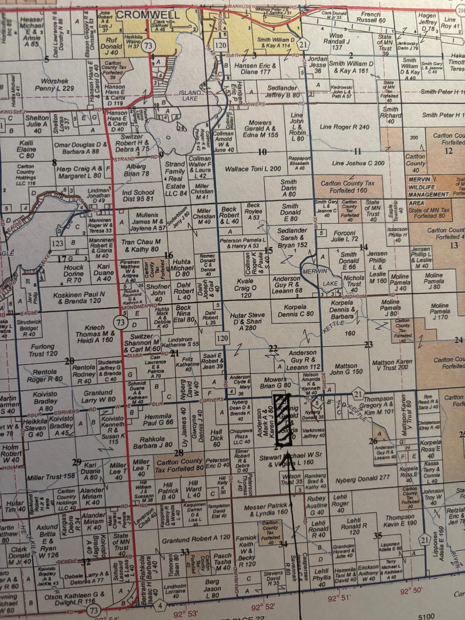 Close to area lakes.