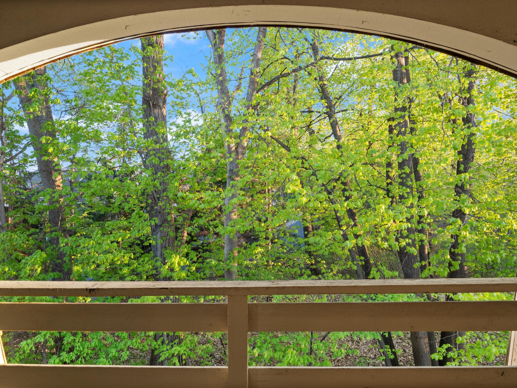 Covered deck with private views