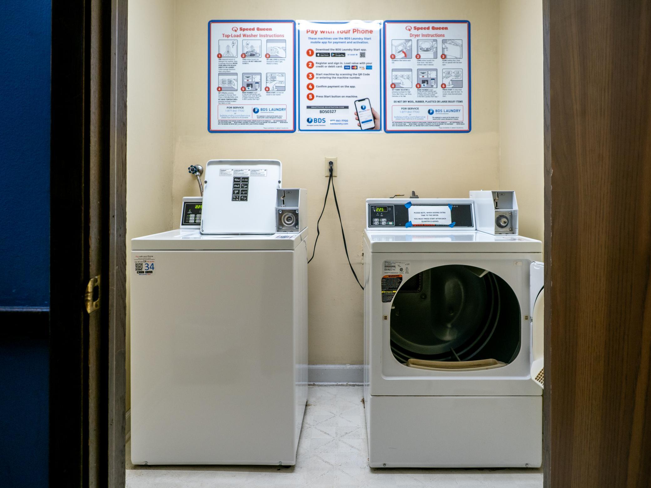 Shared laundry right outside your front door.