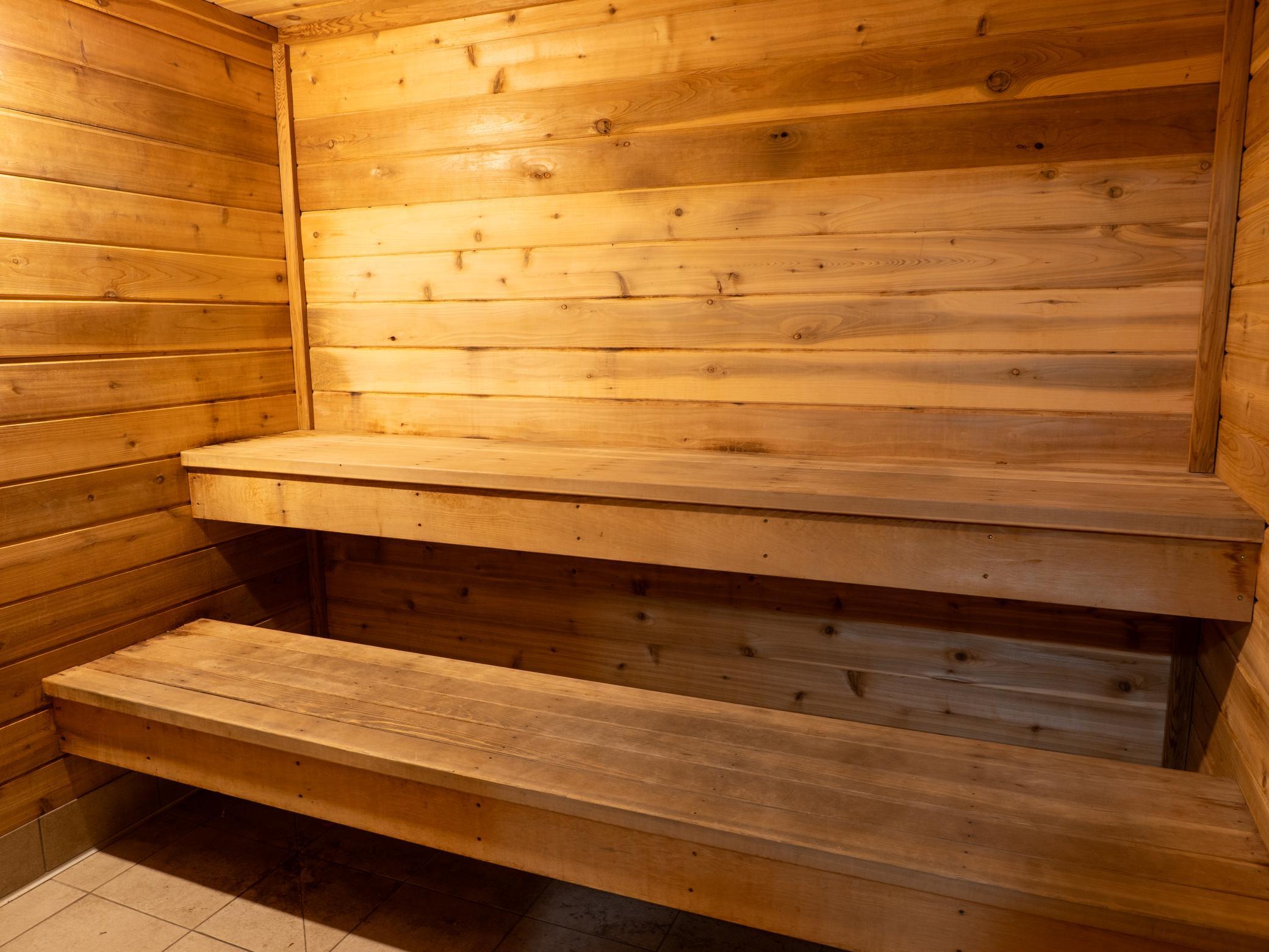 Co-ed sauna - there is also private sauna in some of the locker rooms.