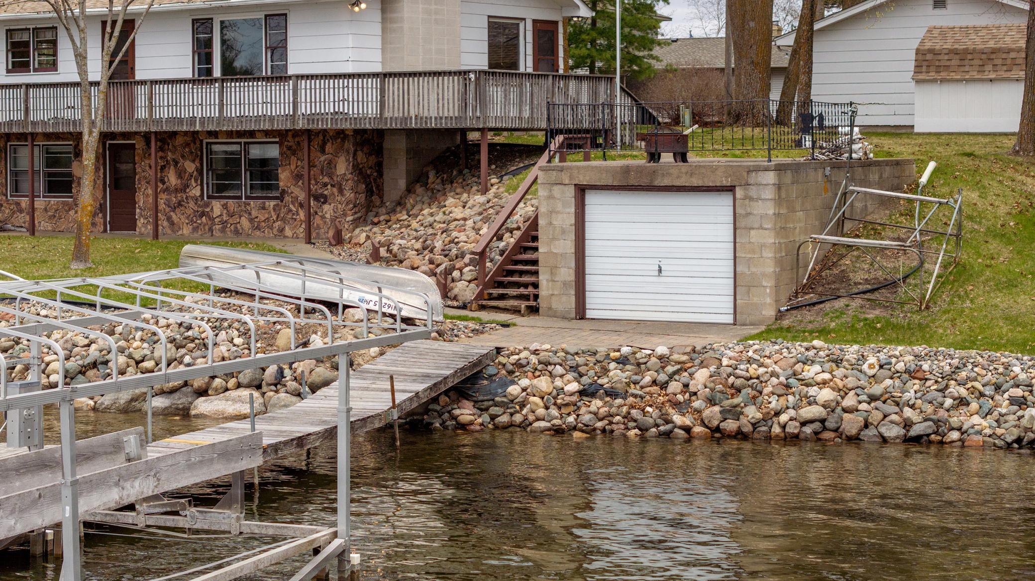 A rare find of the waterfront boathouse to store water toys.