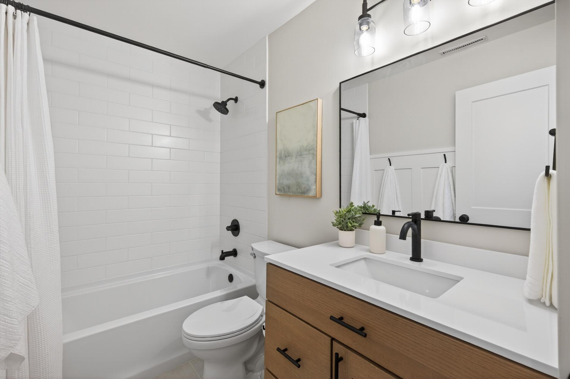 The lower level bath is stunning.