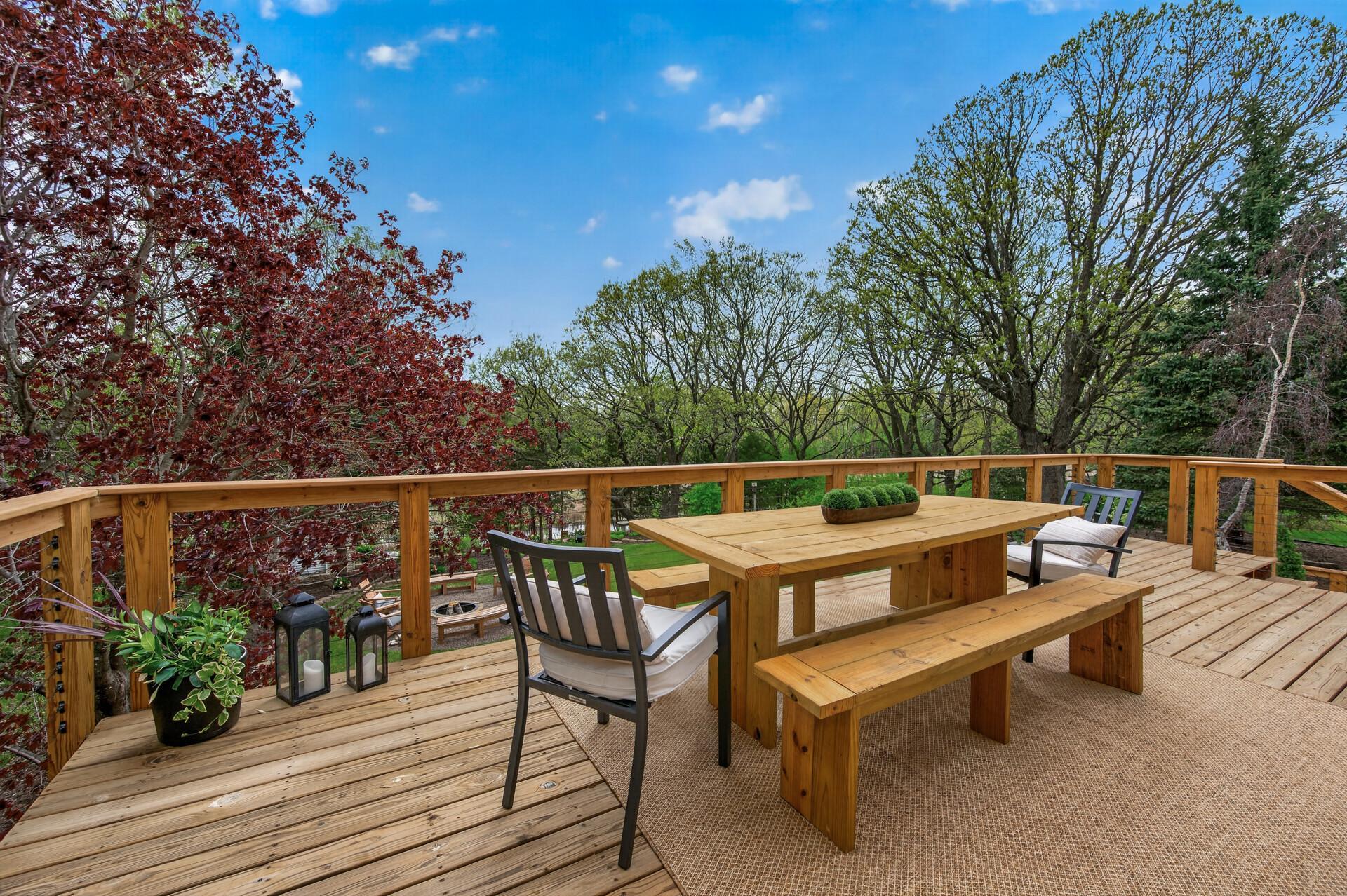 Take in the gorgeous views from the upper level deck.