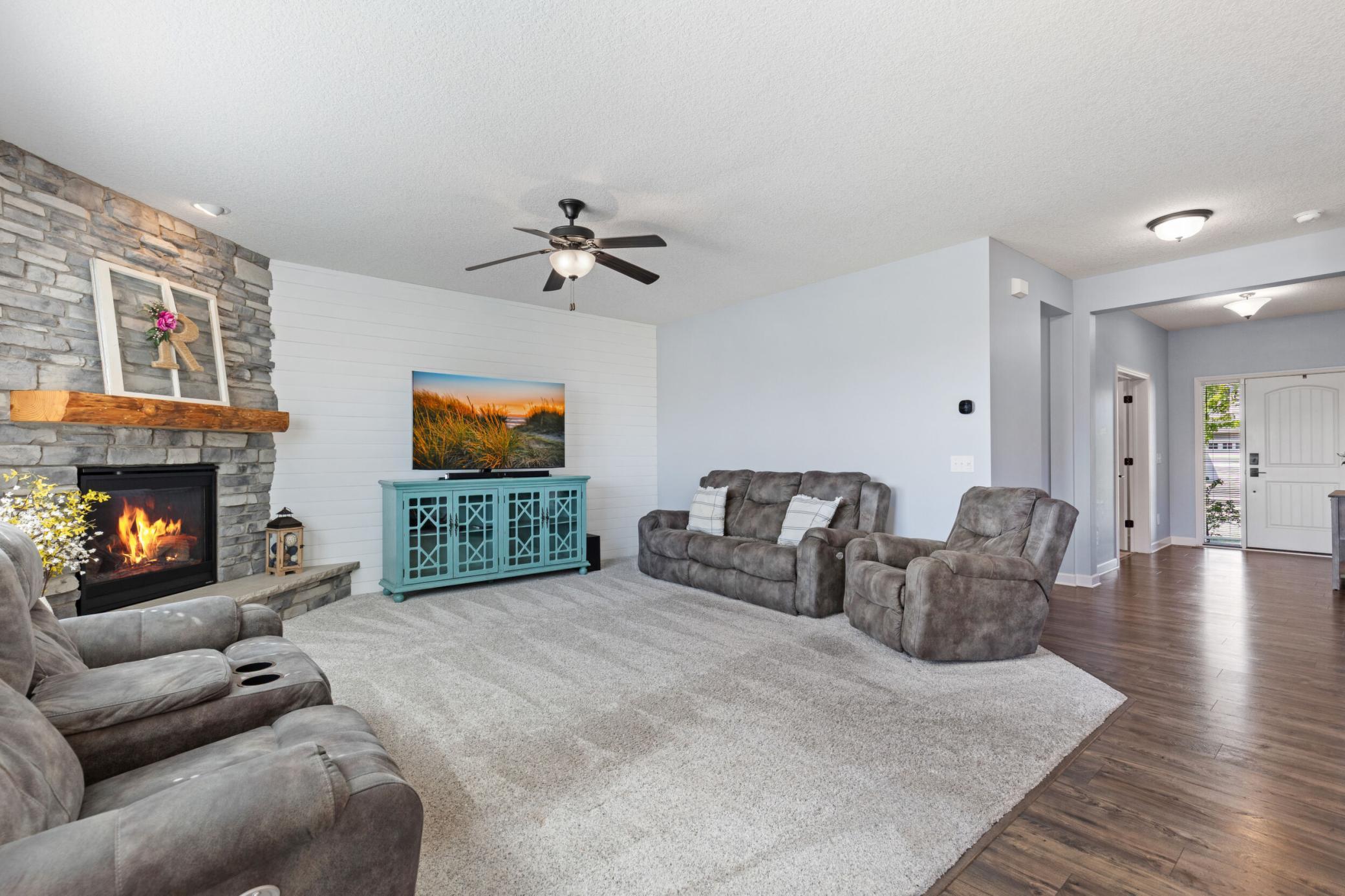 Lovely main floor family room with open comfortable feel