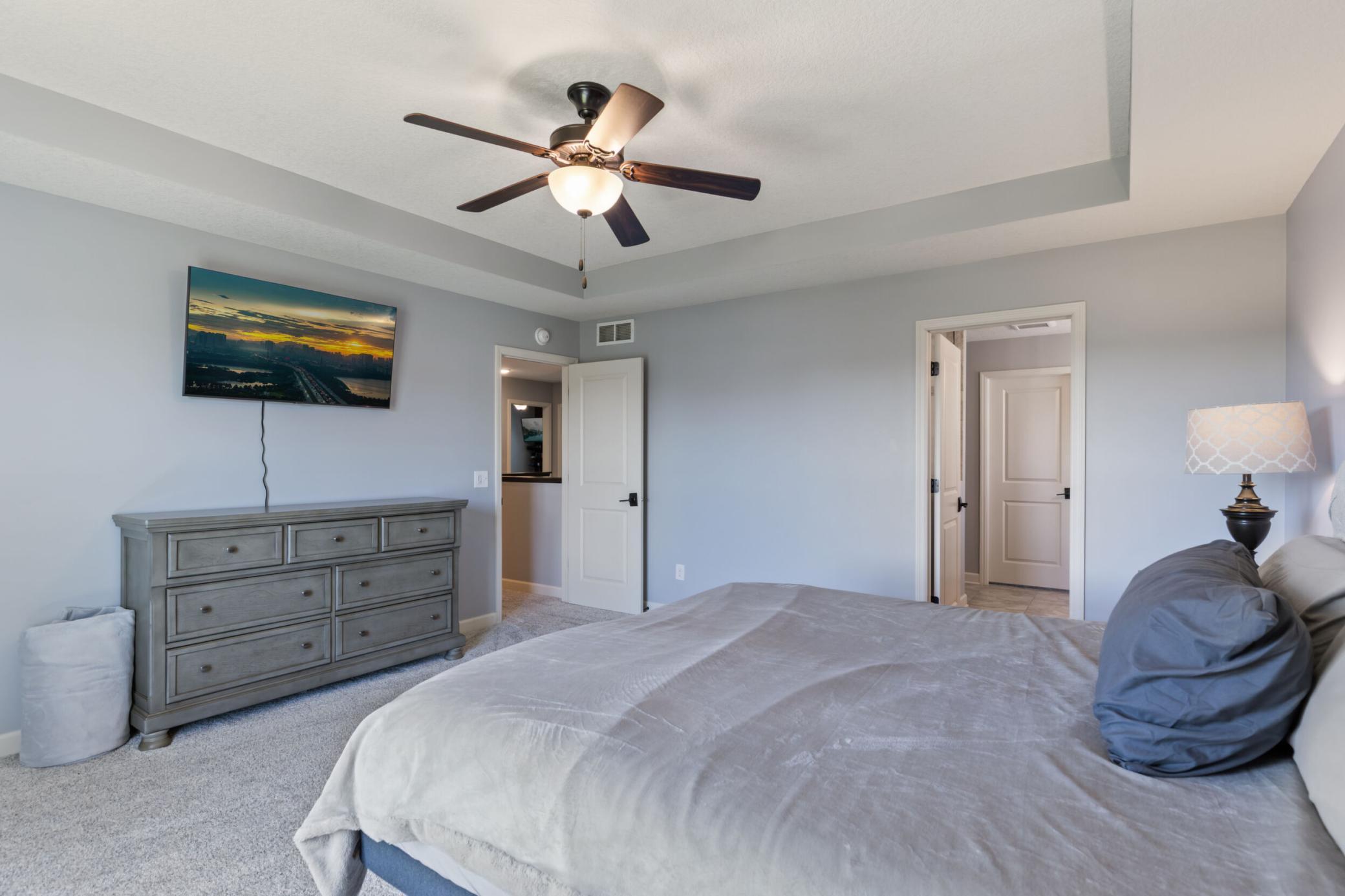 Primary has walk in closet and 3/4 bath attached