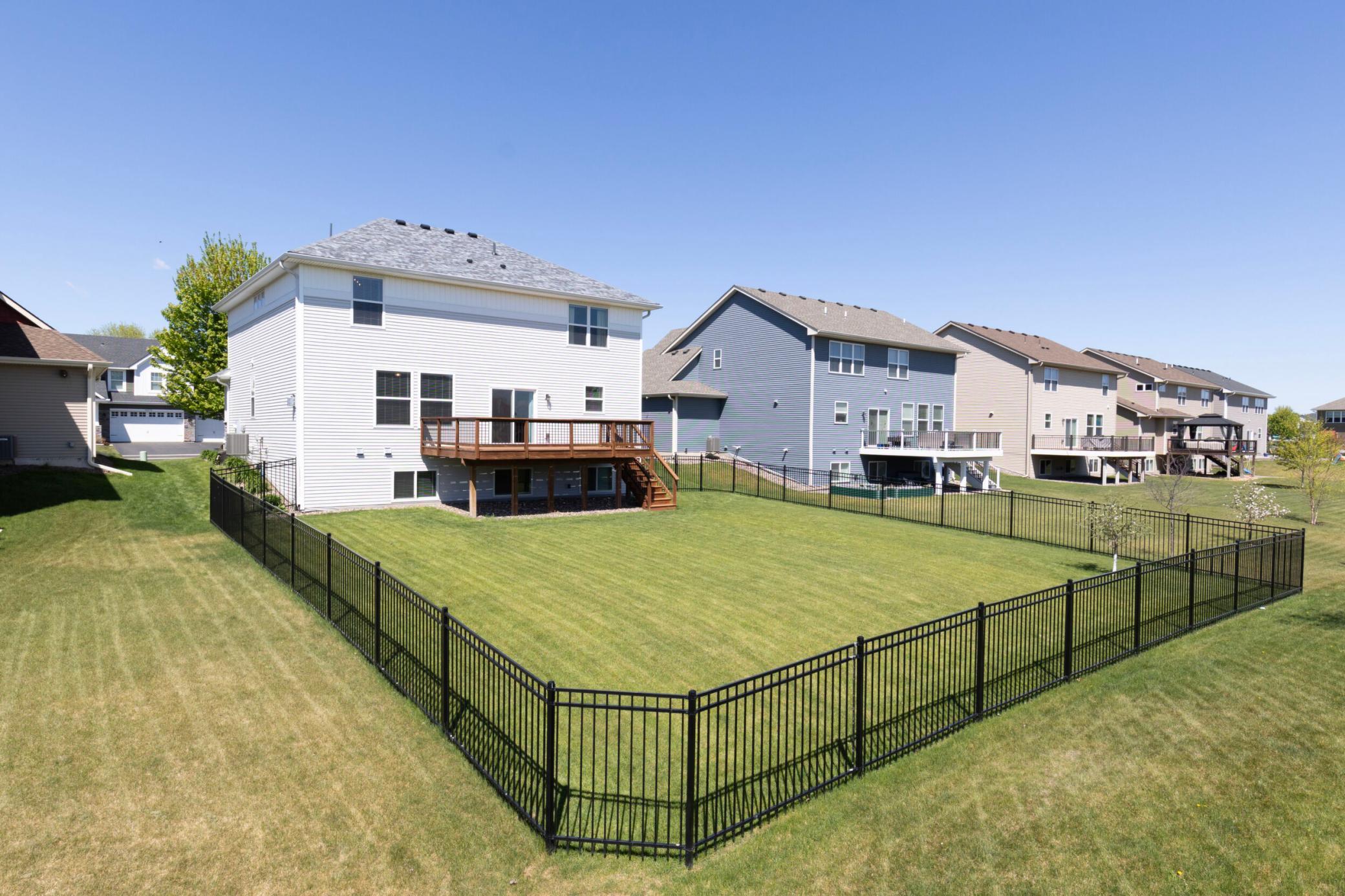 Fenced back yard, perfect for those yard games.