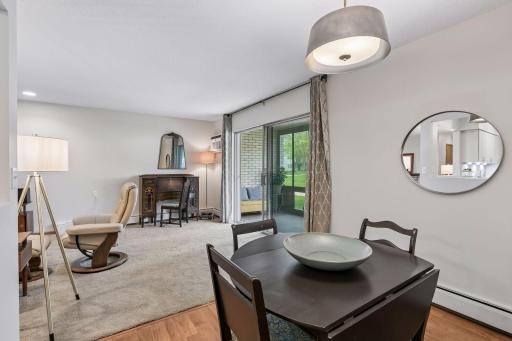 Dining room open to spacious living room.