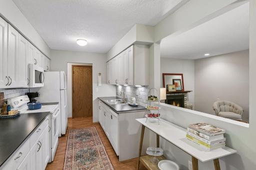 Great kitchen remodel open to living and dining rooms.