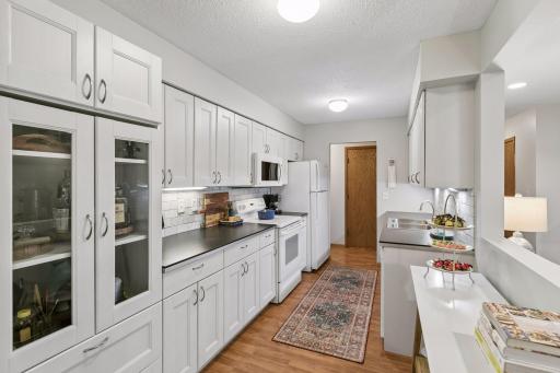 Fabulous remodeled kitchen with great counter and cabinet spaces.