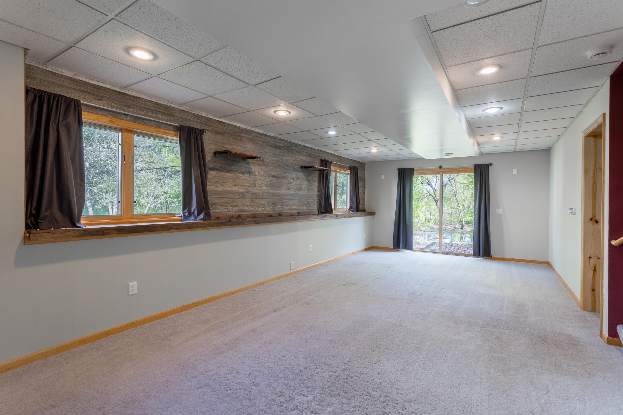 Lower level game room or kids play area