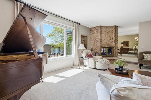 Expansive Living Room with Mitchell Lake Views