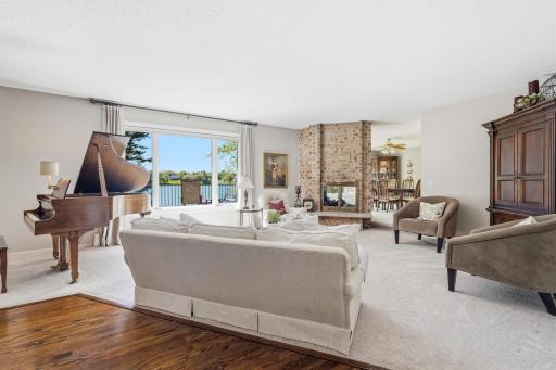 Expansive Living Room with Mitchell Lake Views