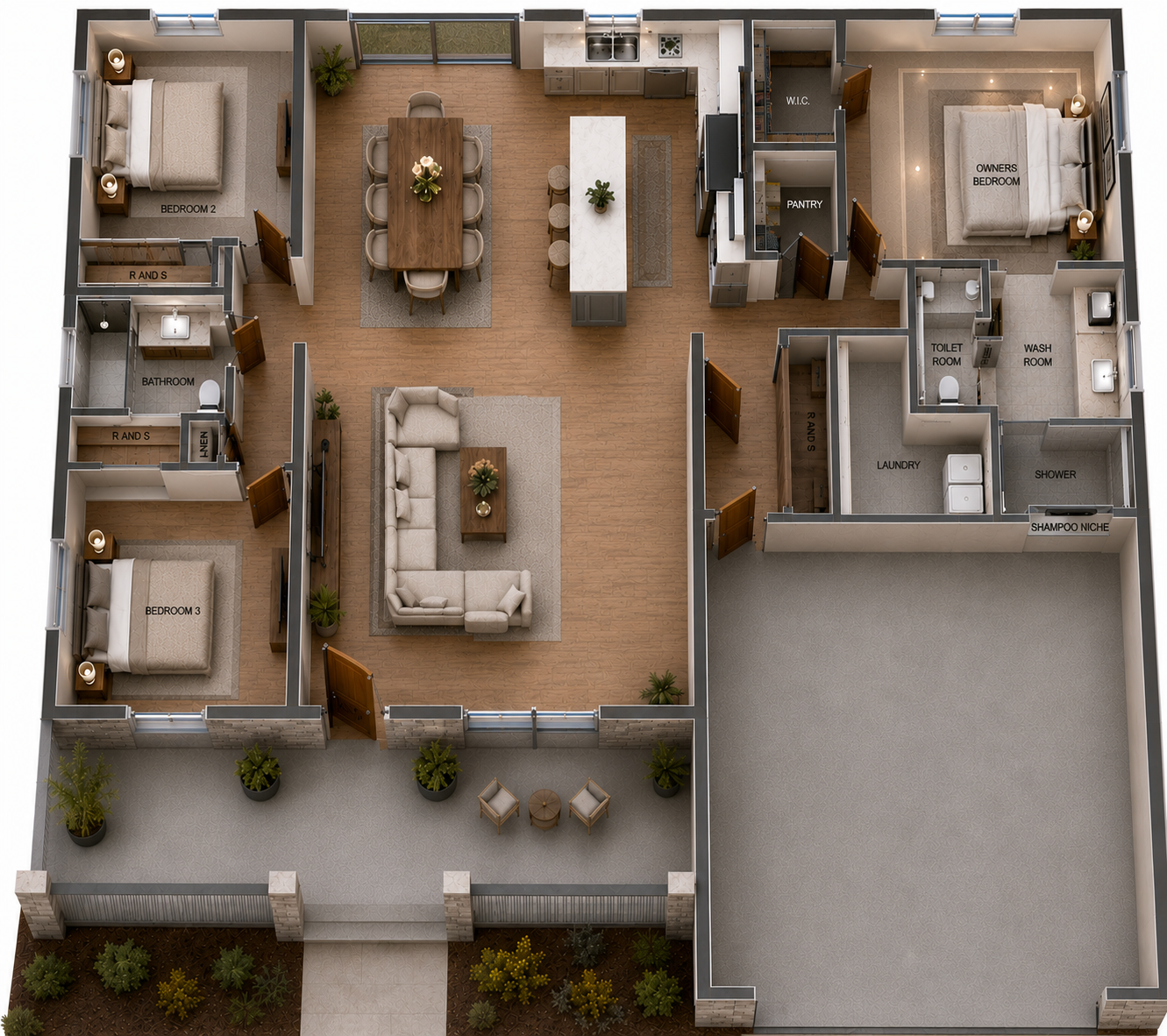 AI Rendering of Interior Layout