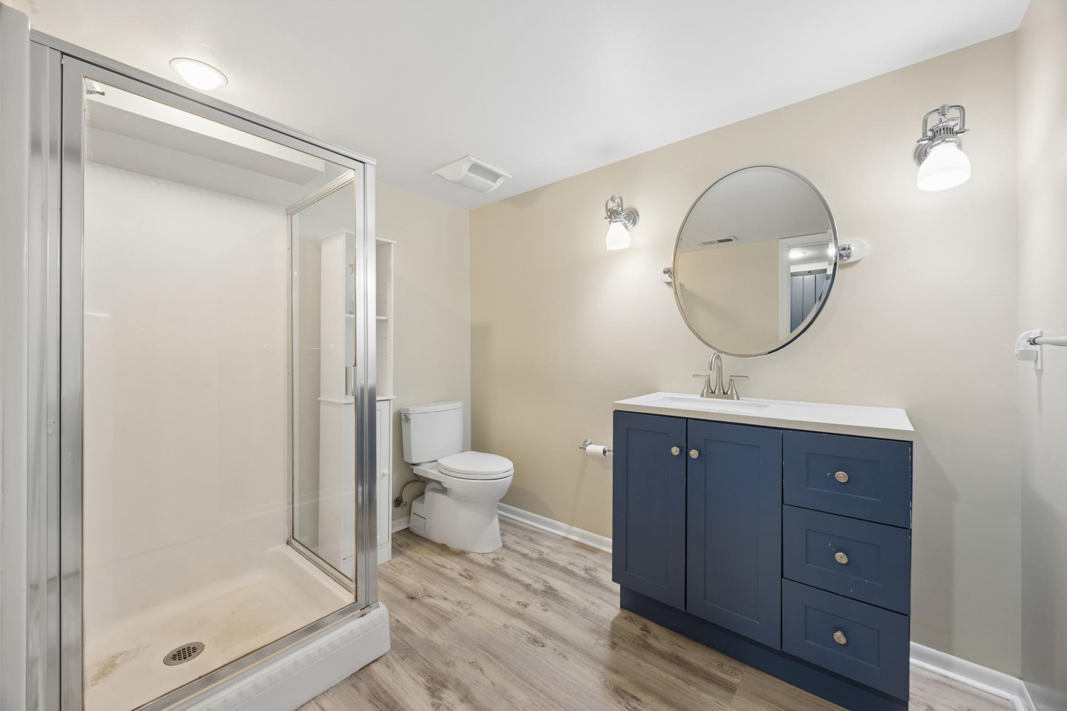 3/4 bathroom in lower level