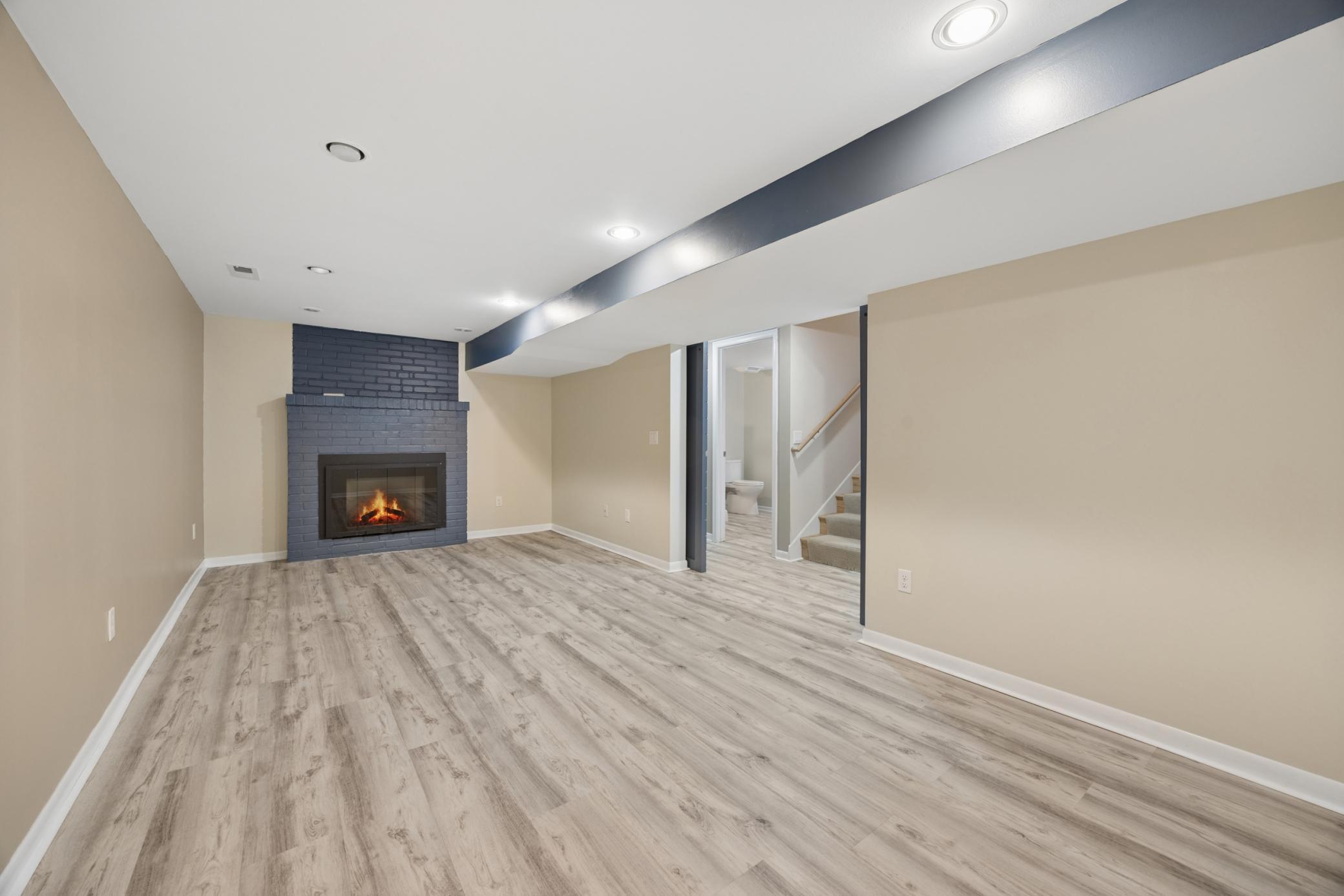 Family room in lower level