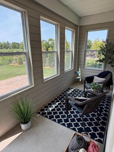 Gorgeous views of paver patio and garden spaces.