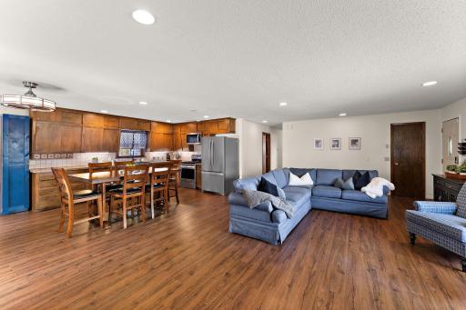 Open concept Living, Kitchen & Dining area.