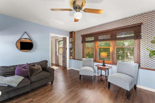 The flooring seamlessly flows with no thresholds, great for accessabilty.